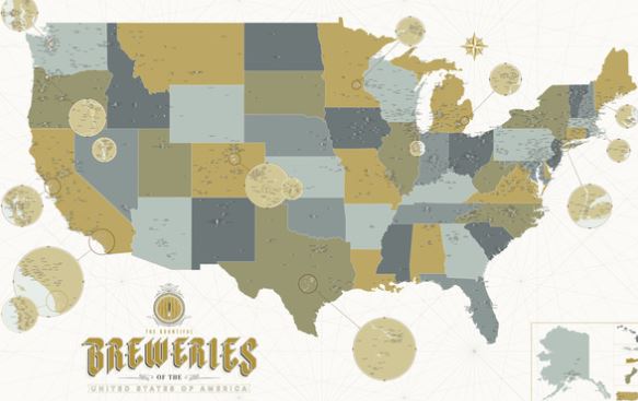 2,500 American Breweries on one Giant Map