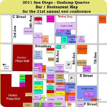 2011 San Diego Gaslamp Restaurant And Bar Map Perfect For