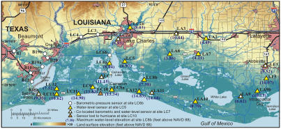 hurricane rita map -  storm surge