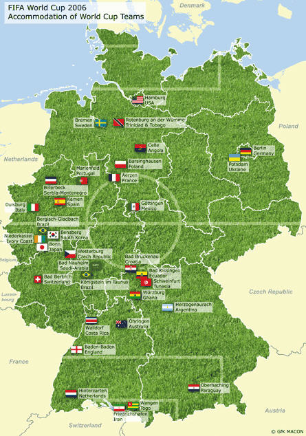 GfK MACON provides an overview map showing where the national teams will be...